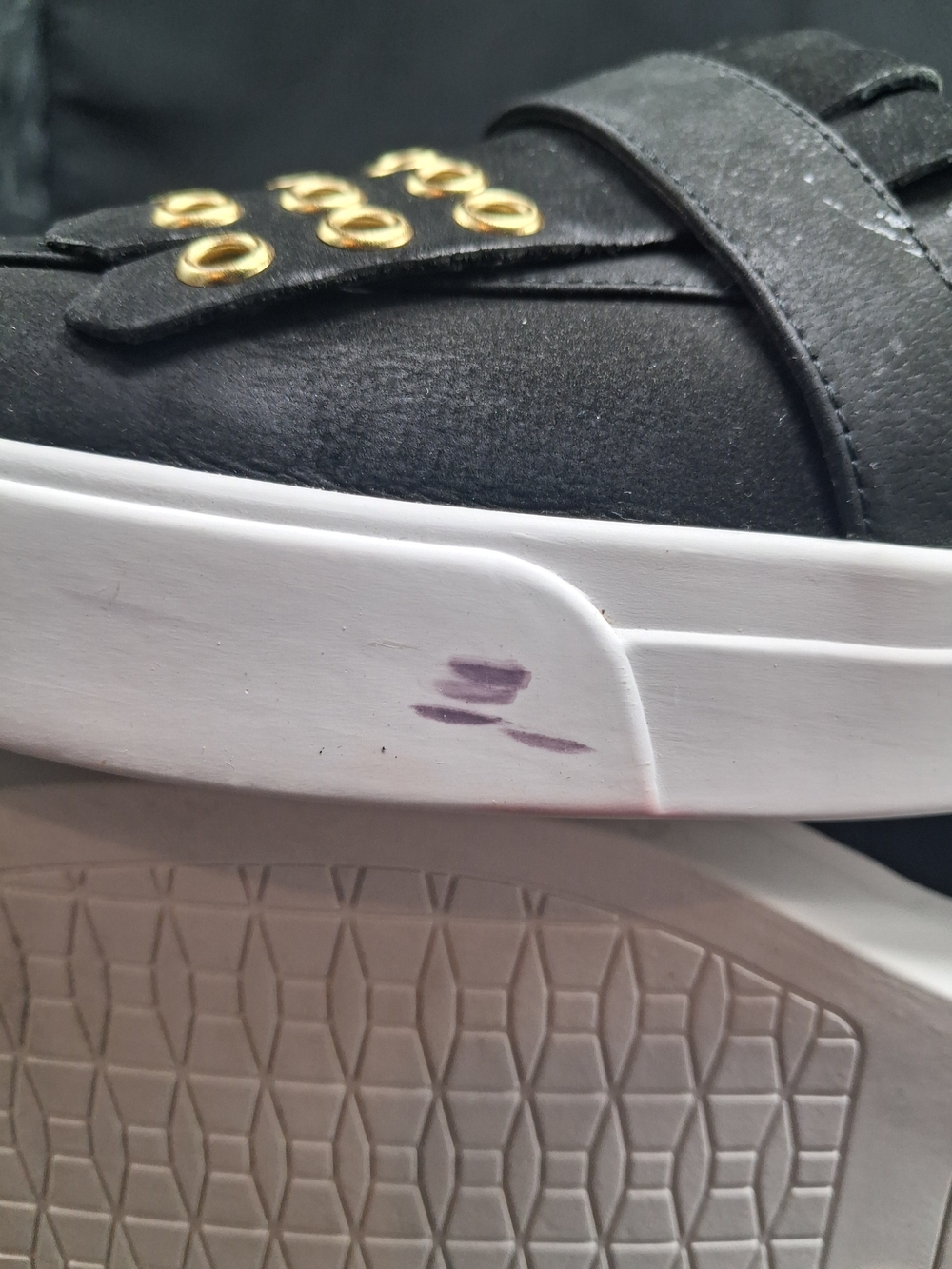 kate spade Black Suede Loafers with Gold Eyelet Detail - Picture 12 of 12